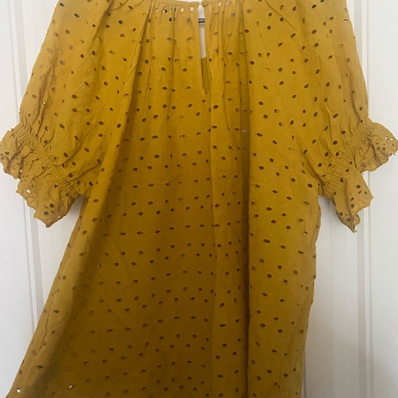 Universal Thread Goods Co. mustard yellow top with cutout embellishments - Picture 6 of 6
